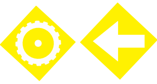 Yellow triangle rating for mountain bike trails